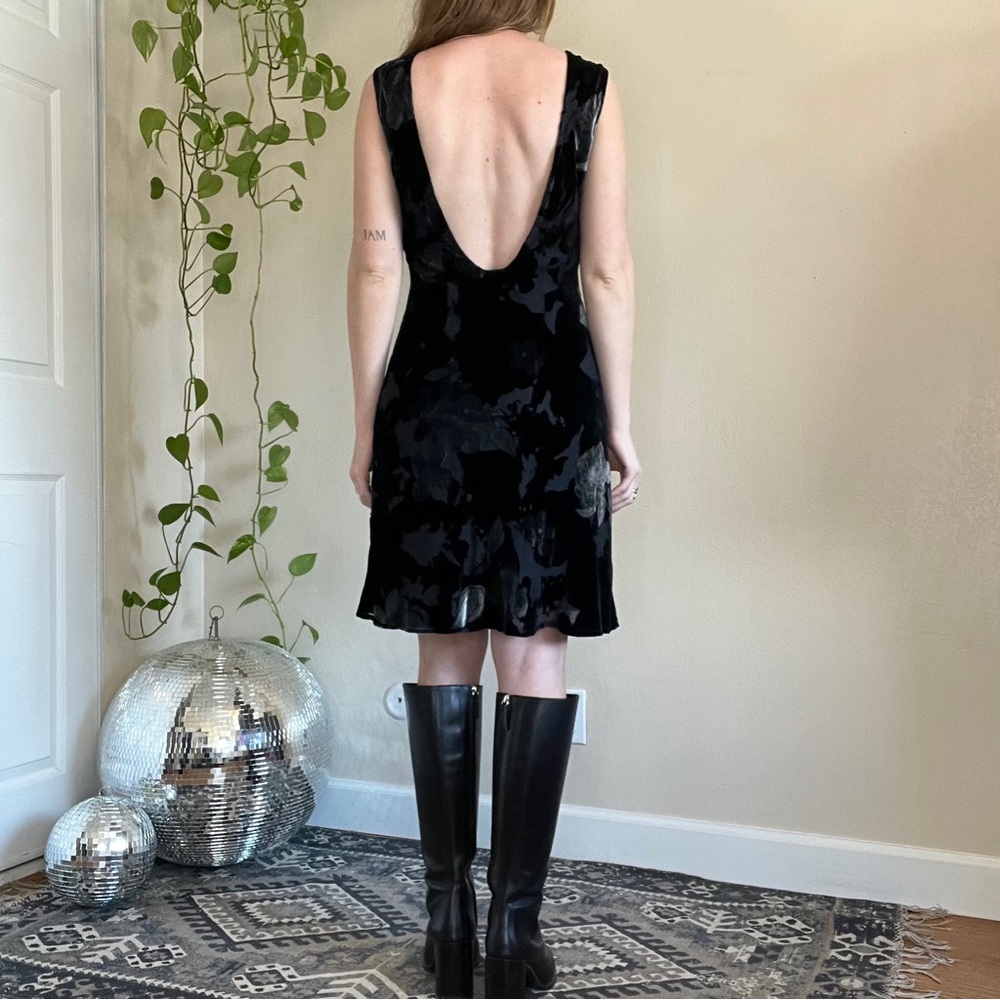 Vintage Benjamin A. Velvet Burnout Midi Dress - Picture 2 of 15